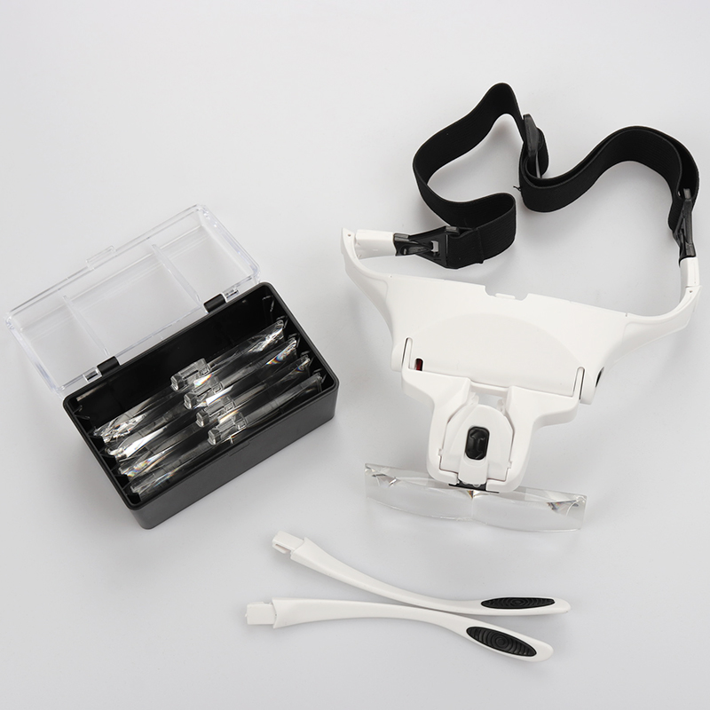 Eyelash Extension With Glasses - 5 soczewek regulowany pałąk lupa lupa