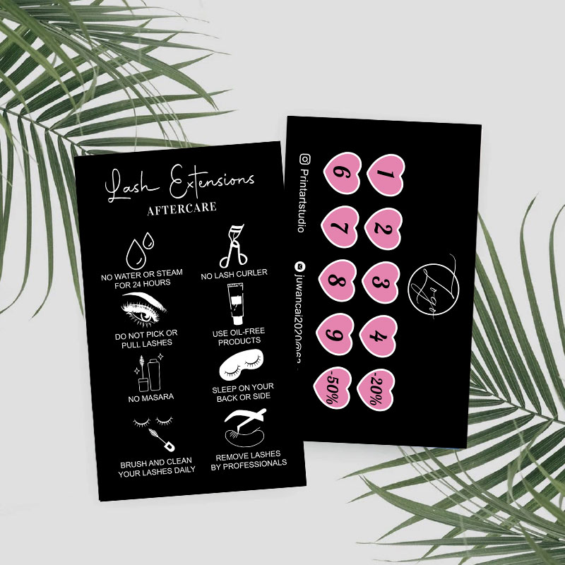 Eyelash Extension Logo Design - Niestandardowe karty instrukcyjne dotyczące przedłużania rzęs