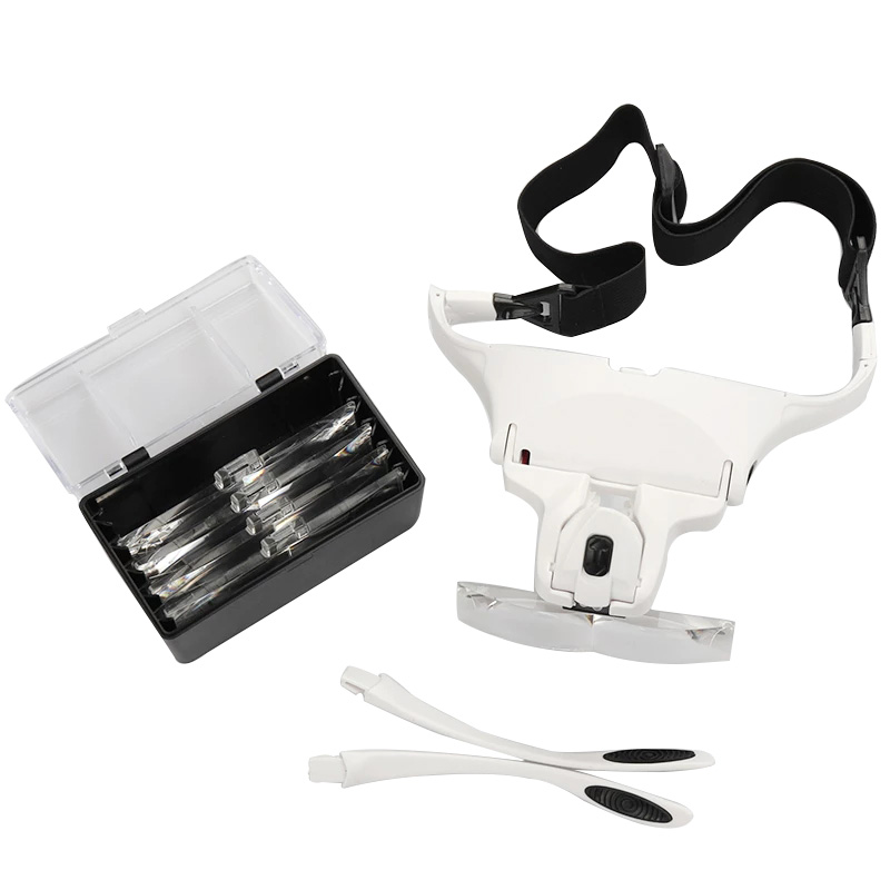 Eyelash Extension With Glasses - 5-obiektywowe okulary powiększające lampa LED głowica