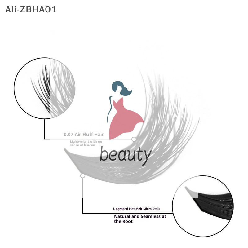 Individual Lash Tray - Sztuczne rzęsy 3D z imitacji norek,