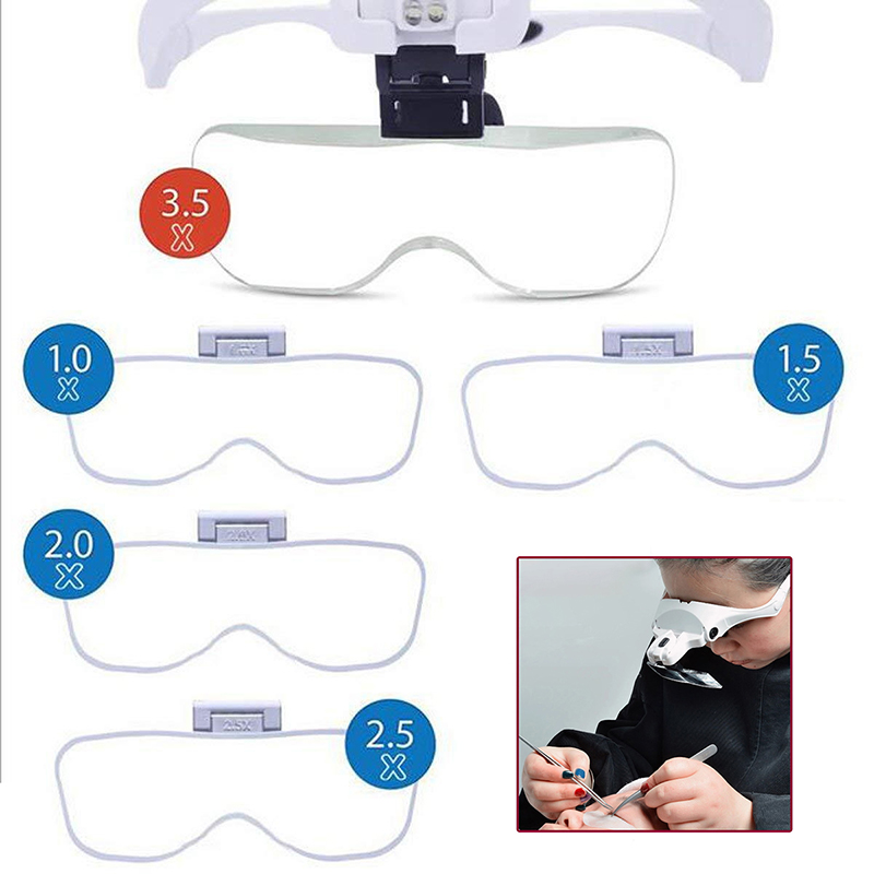 Eyelash Extension With Glasses - 5 szt. Okulary powiększające z regulacją,
