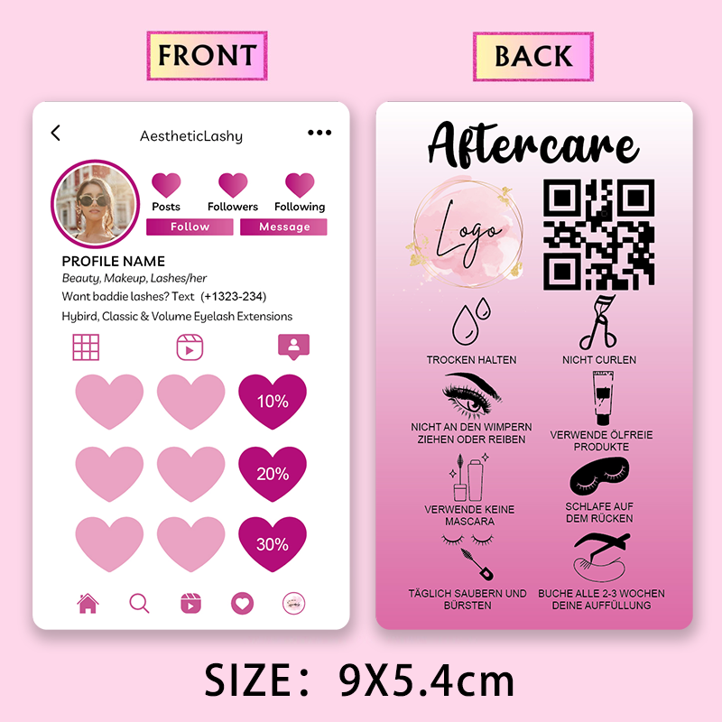 Niestandardowe karty lojalnośc – Eyelash Extension Logo Design recenzja i cena